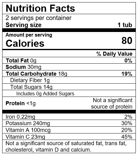 Nutrition Facts Banana Carrot Mango 